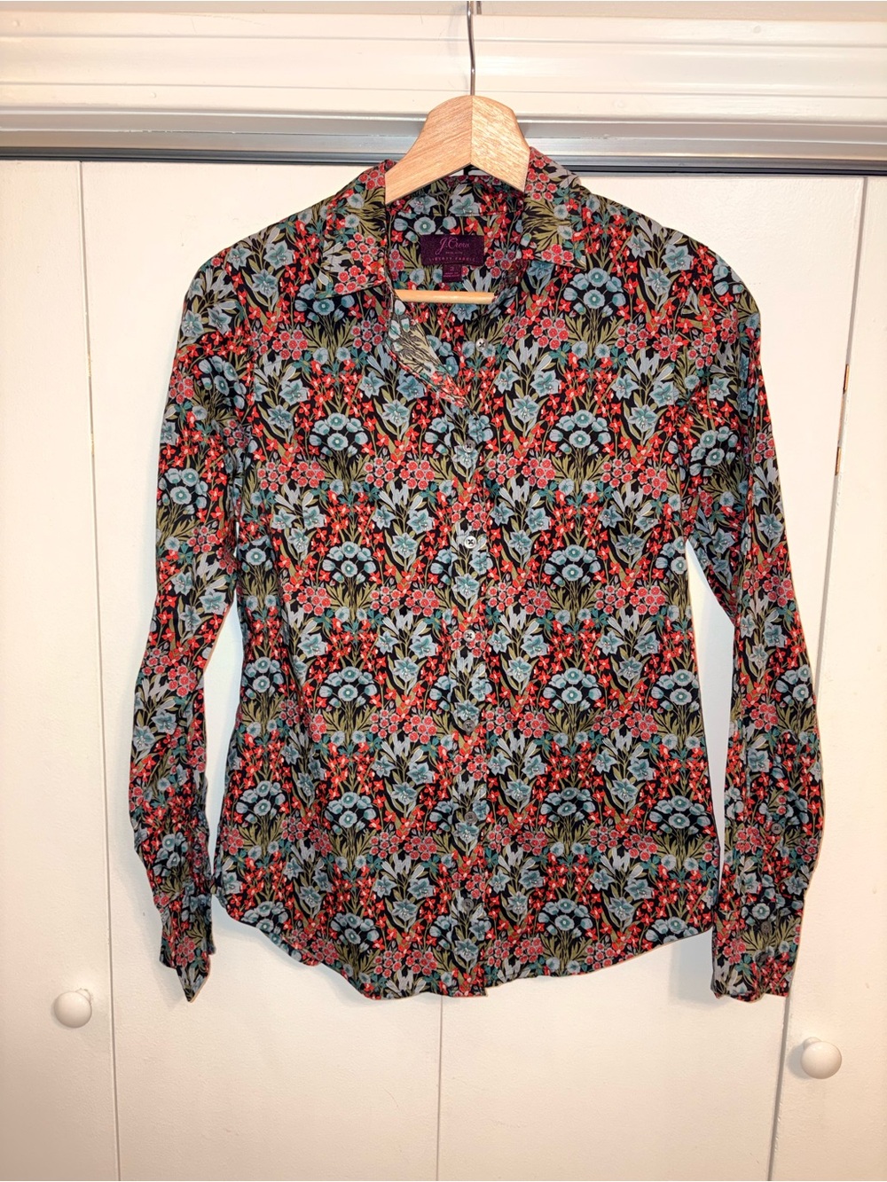 JCrew Floral Liberty Fabric Cotton Size 12 Button Down Work Business Casual